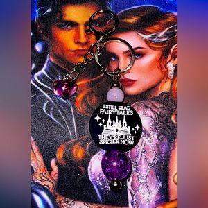 Book lover beaded keychain